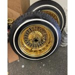 Wire Wheel Factory - 13x7 14x7 Gold Chrome Spokes