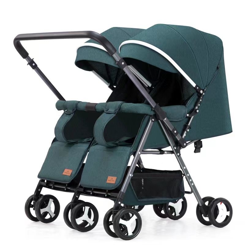 Twin Stroller Manufacturer - Lightweight Foldable Carbon Steel Frame