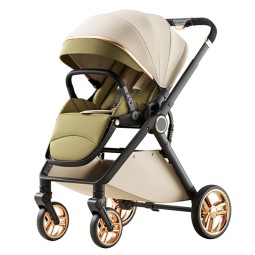 Baby Stroller Manufacturer - OEM Foldable Linen Large Basket Pram