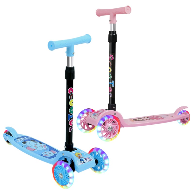 Kick Scooter Factory - Adjustable Height 3 Wheel LED