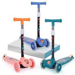 Kick Scooter Manufacturer - PU 3 Wheel Folding LED Scooter