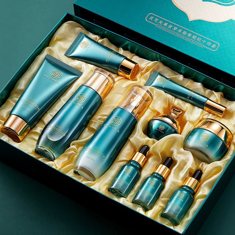 Top Sell Moisture Natural Licorice Goat Placenta Clotting Skin Care Set for Ladies