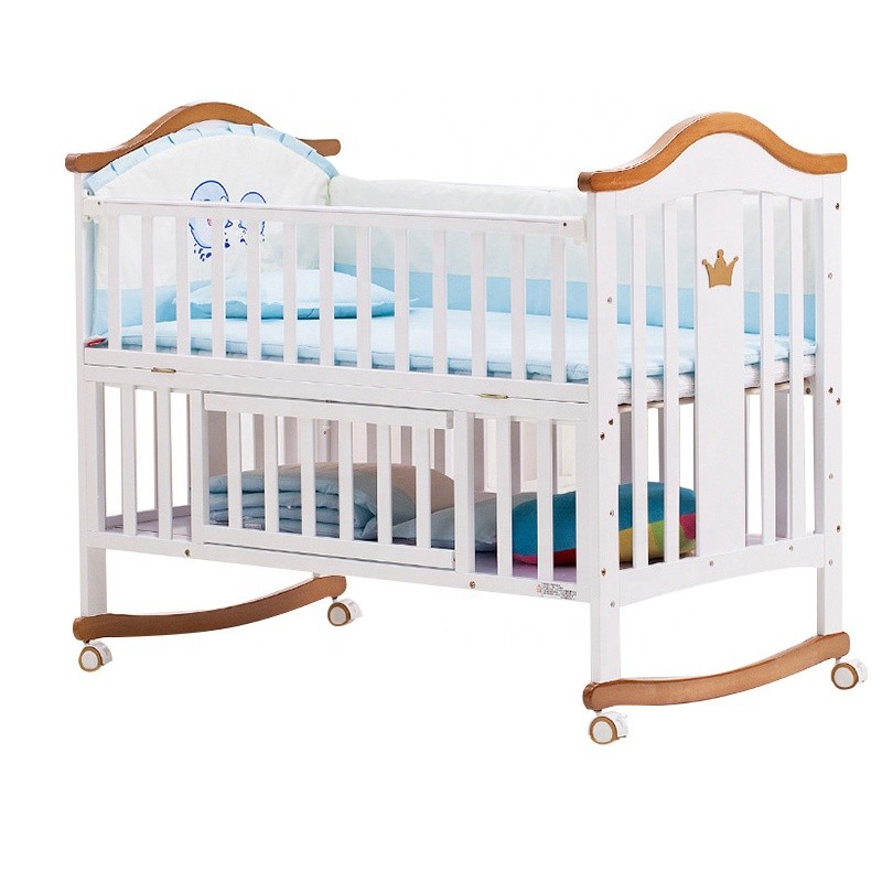 Baby Furniture Manufacturer - Multifunction Wooden Bed Rocking