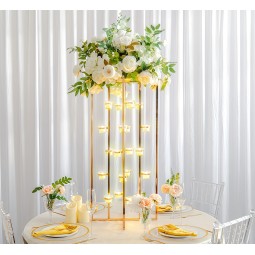 Candlestick Stand Factory - Golden Metallic Flower Stand