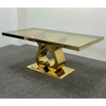 Glass Top Table Factory - Gold Stainless Steel Frame