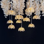 Glass Chandelier Manufacturer - Disc Shape Feather Light