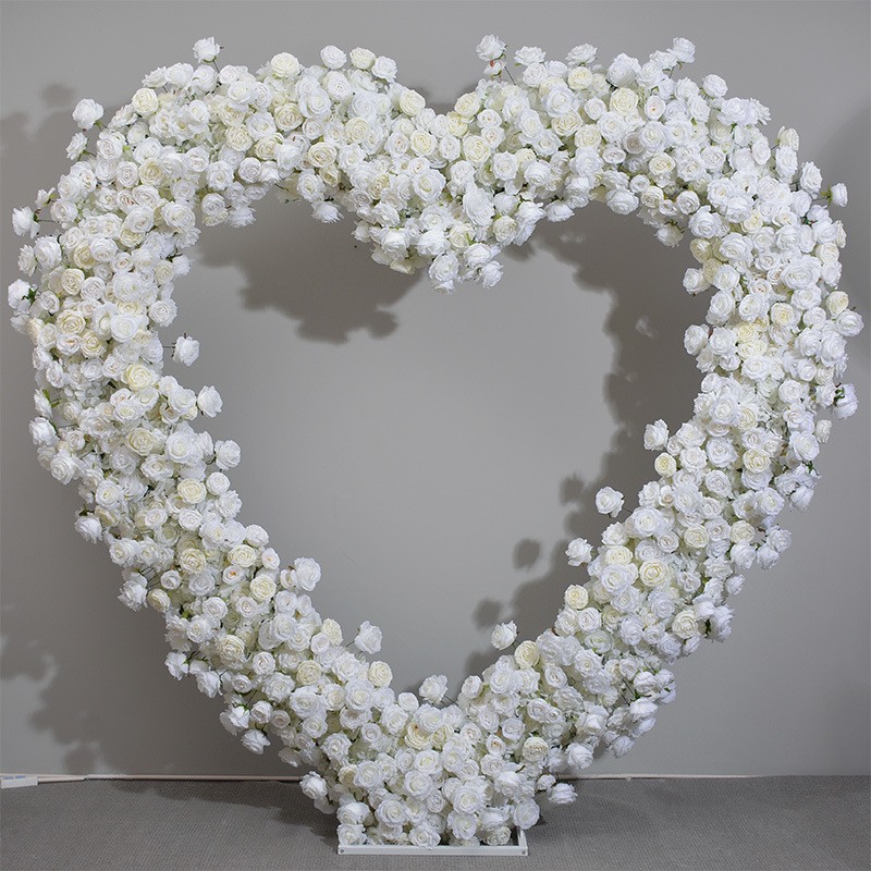 Flower Arch Factory - White Rose Heart Shape Decor