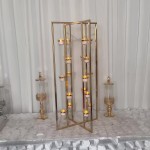 Candlestick Stand Factory - Golden Metallic Flower Stand