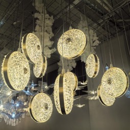 Crystal Chandelier Factory - Gold Round Wedding Lighting