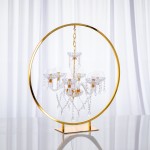 Crystal Candelabra Factory - Gold Round Chandelier Stand