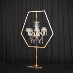 Crystal Candelabra Factory - Gold Round Chandelier Stand