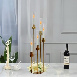 Iron Candle Holder Manufacturer - Graduated Gold Wedding Decor
