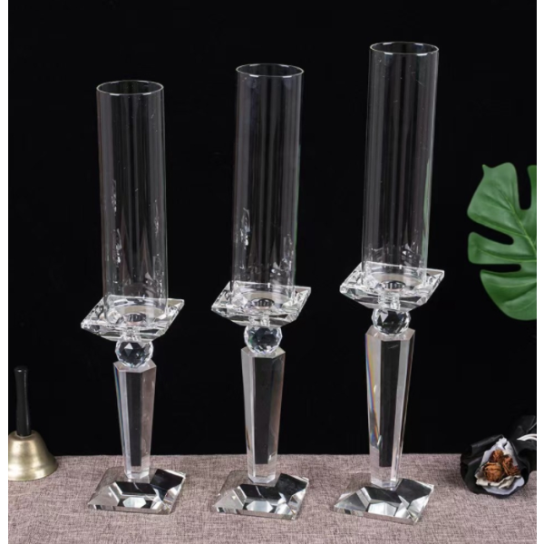Glass Candlestick Manufacturer - Hurricane Cylindrical Decor