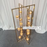Candlestick Stand Factory - Golden Metallic Flower Stand