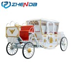 Funeral Hearse Manufacturer - Vintage Black Gold Electric Horse Drawn