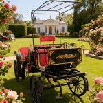Electric Carriage Factory - Open Black Four Wheel Wedding Wagon