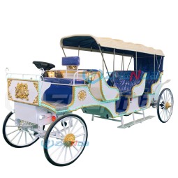 Sightseeing Carriage Manufacturer - Blue Convertible 4 Steel Wheels