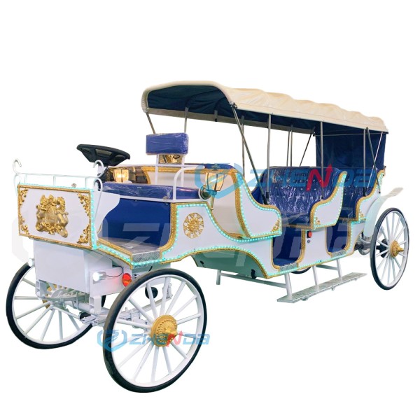 Sightseeing Carriage Manufacturer - Blue Convertible 4 Steel Wheels