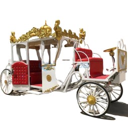 Funeral Hearse Manufacturer - Vintage Black Gold Electric Horse Drawn