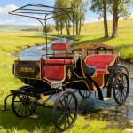 Electric Carriage Factory - Open Black Four Wheel Wedding Wagon