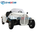 Vintage Car Manufacturer - Brown Original Retro Convertible Luxury Limousine