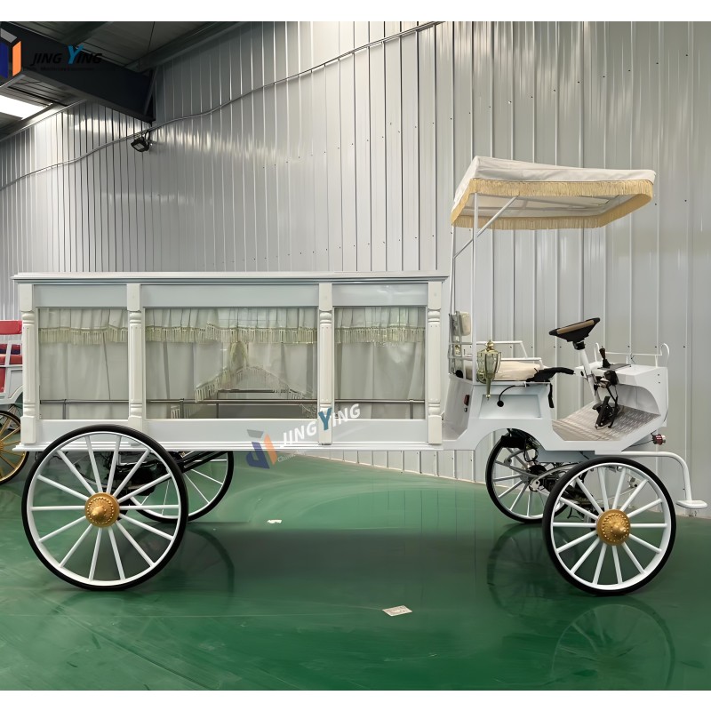 Funeral Carriage Manufacturer - Black Horse Drawn Casket Chariot