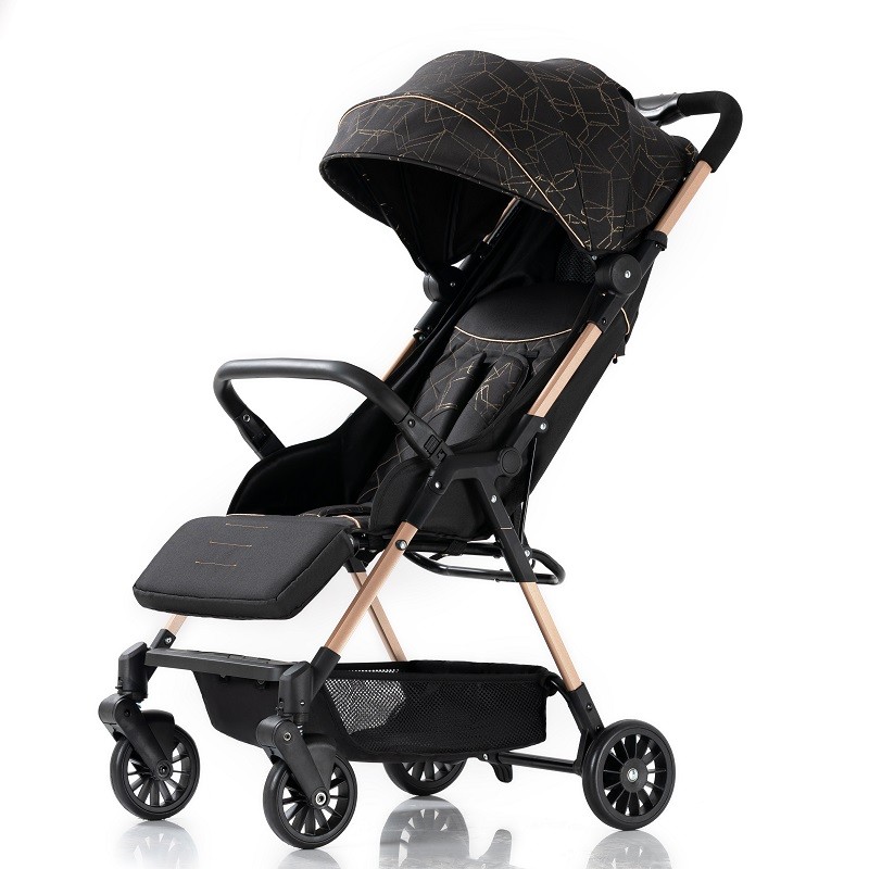 Baby Stroller Factory - Black Fabric Travel Pram