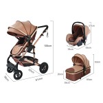 Baby Stroller Factory - 3-in-1 Luxury Pushchair Foldable