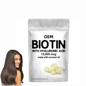 XYD Hot Selling Private Label Biotin with Hyaluronic Acid with Coconut Oil Softgels for Hair,nail and Skin for Women
