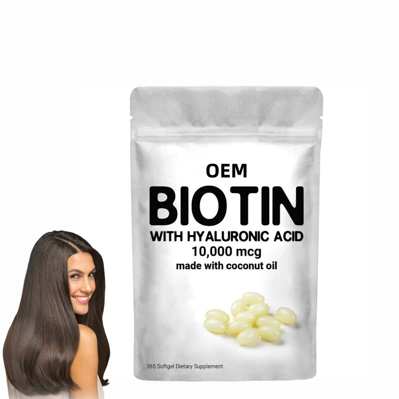 XYD Hot Selling Private Label Biotin with Hyaluronic Acid with Coconut Oil Softgels for Hair,nail and Skin for Women