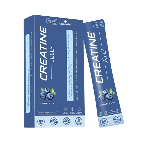 Aeglewell Creatine Jelly for Muscle Fast Recovery Creatine Monohydrate Jelly Blueberry Flavoured Building Supplements
