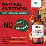 Private Label  Korean Red Ginseng Powder Ginseng Korean Red Panax Ginseng Liquid Drops Supports Healthy Energy, Vita