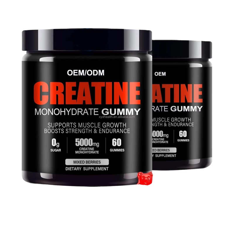 Factory  Customized Sugar Free 500mg Creatine Monohydrate Gummies for Muscle Strength and Energy Boost