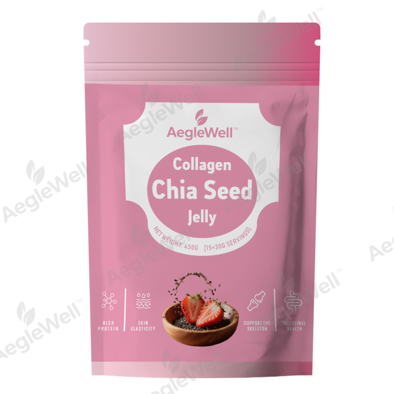 Collagen Jelly with Chia Seed  Stick Vegan Collagen Hair Skin Nails Beauty Bone Vitamins Minerals Antioxidants for Men & Women