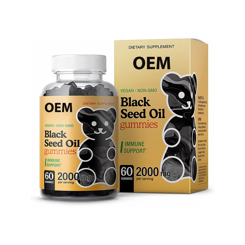 Private Label  Vegan, Non-GMO Black Cumin Seed Oil Gummies with Omega 3, 6, 9 Fatty Acids