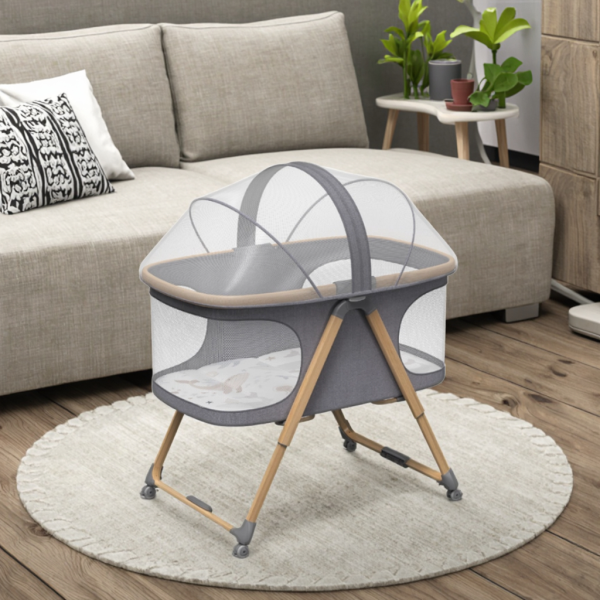 Baby Crib Manufacturer - Adjustable Height Wheels Breathable Bassinet