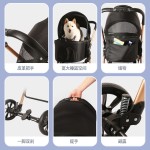 Pet Stroller Factory - 3 in 1 Small Medium Pets Black