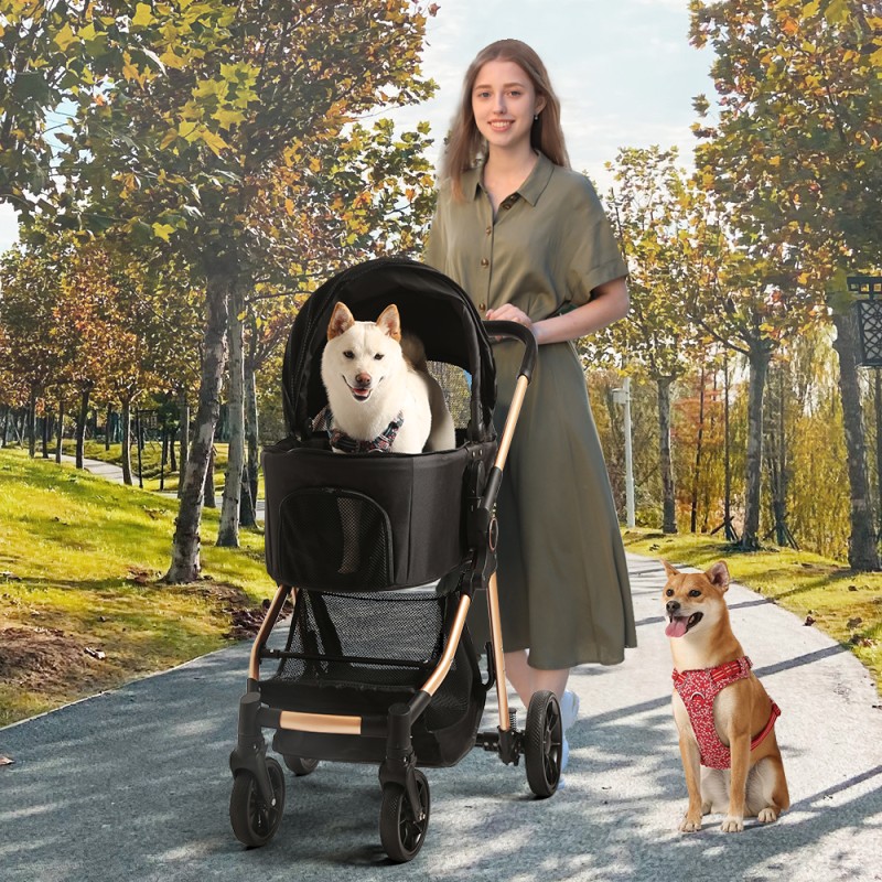 Pet Stroller Manufacturer - One-Hand Folding Storage Basket