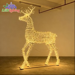 Deer Motif Light Factory - Professional Giant Life Size 3D Iron Frame