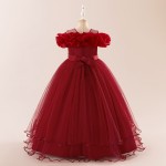 Princess Dress Manufacturer - Vintage Floral Bow Tutu Gown