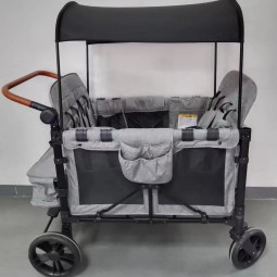 Kids Stroller Manufacturer - 2 Seater Folding Travel Canopy