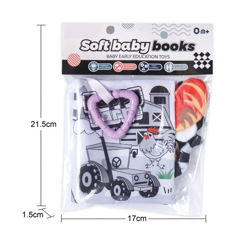 Baby Cloth Book Manufacturer - Washable Black White Tails