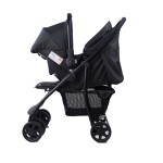 Folding Stroller Factory - Wholesale 3 in 1 Black Extended Canopy