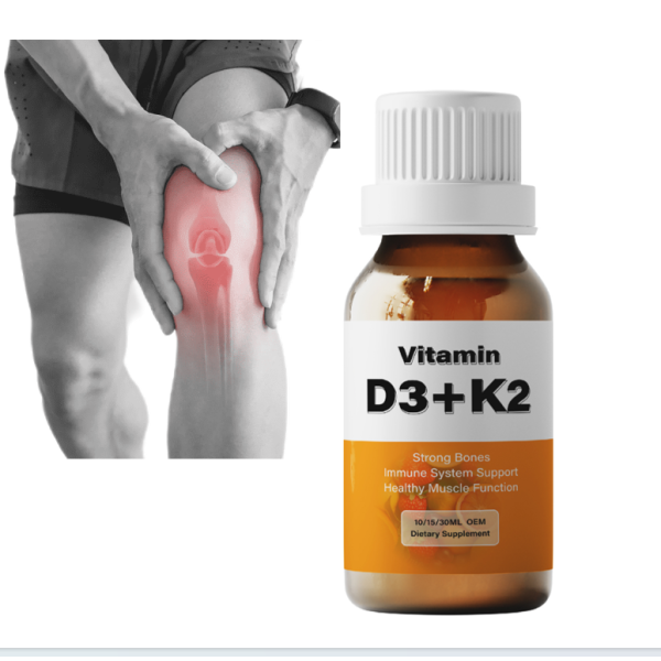 Organic Supplement Vitamin D3+K2 Oil Drops Support Bones Mineral Density Healthy Max Strength Sublingual Liquid D3 K2 Drops