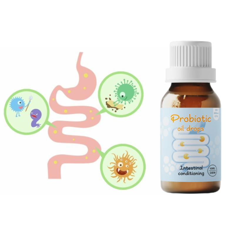 OEM Bifidobacterium Breve, Bifidobacterium Longum Subsp. Probiotic Oil Drops for Immunity Digestion Skin Health Weight & Bowels
