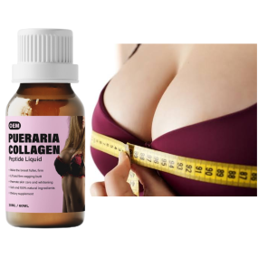 Private Label CUSTOM Breast Plump Pueraria Collagen Peptide Liquid Drops Bigger Boobs Breast Drink for Women Breast Enhancement