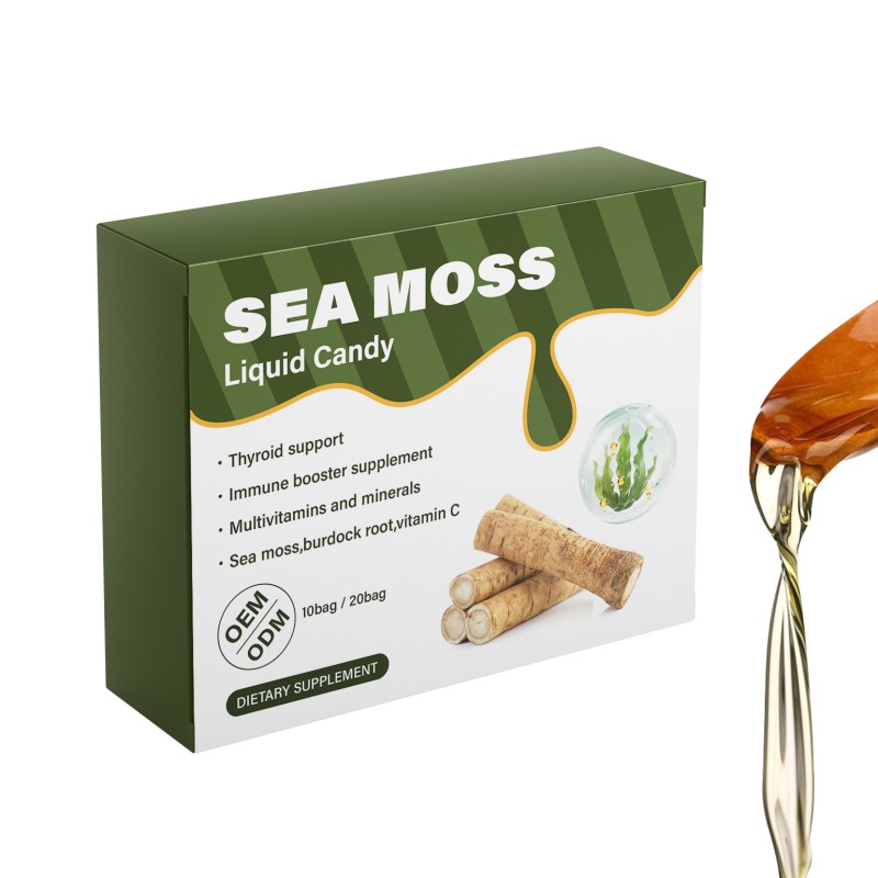 Seaweed Liquid Gel Sea Moss Gummies Burdock Root Vitamin C Sea Moss Gel Immune Support Kids Supplement Liquid Candy