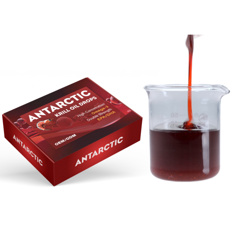 OEM Private Label Antarctic Krill Oil Drops with Astaxanthin Omega-3 EPA DHA Pure Premium Krill Oil Heavy Metal Tested Non GMO
