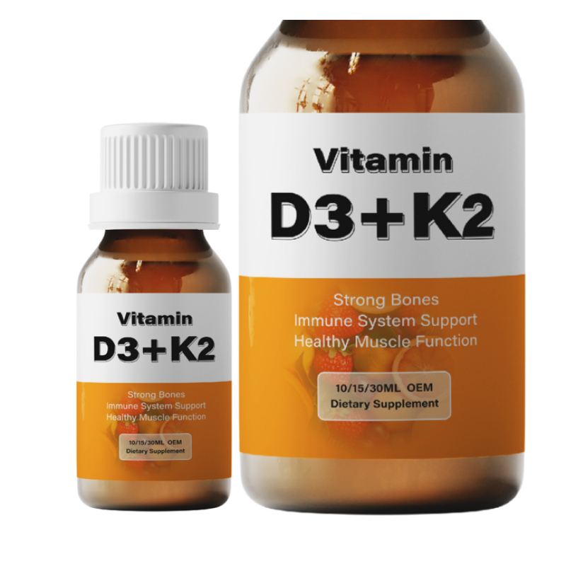 Healthcare Supplement OEM Liquid Vitamin D3 With Vitamin K2 Support Strong Bones Vd3+k2 Drops