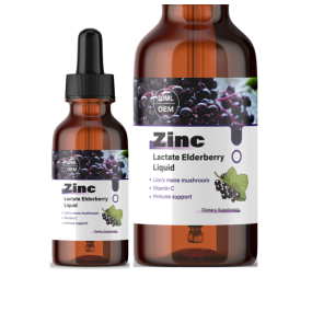 OEM Boost Immune Highly Concentrated Elderberry Zinc Lactate Liquid Drops for Kids Children OEM Formula